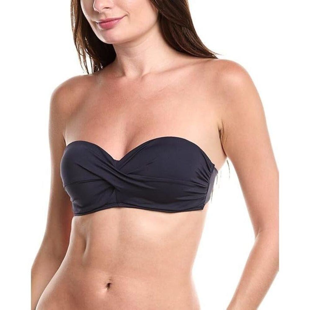 Sea Level Essentials Twist Front Bandeau Bikini Top SIZE 4 Night Sky Swimwear